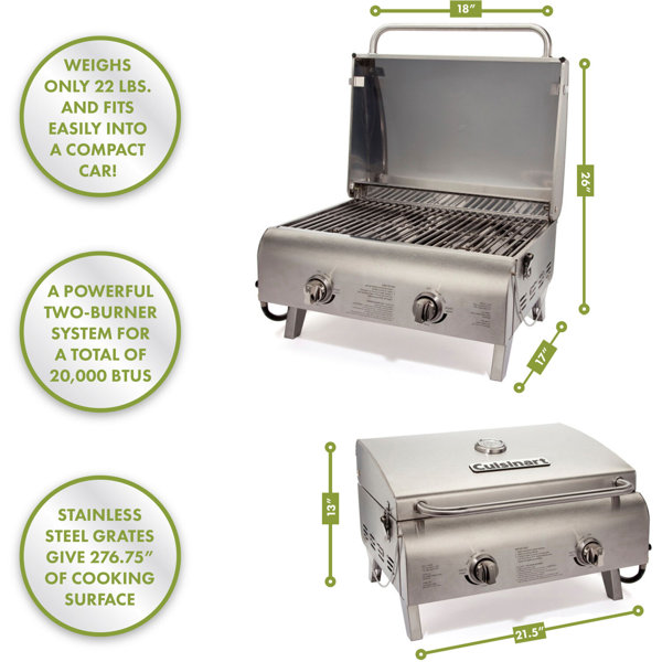 Cuisinart professional portable gas grill in stainless clearance steel